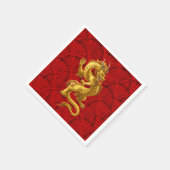 Chinesisches Lucky Gold Dragon Paper Napkins Serviette (Ecke)