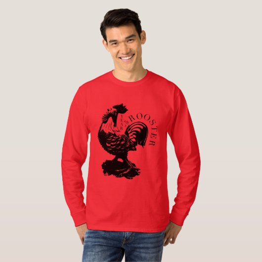 Chinesisches Lucky Rooster Neujahr 2017 Rotes T-Sh T-Shirt (Vorne ganz)