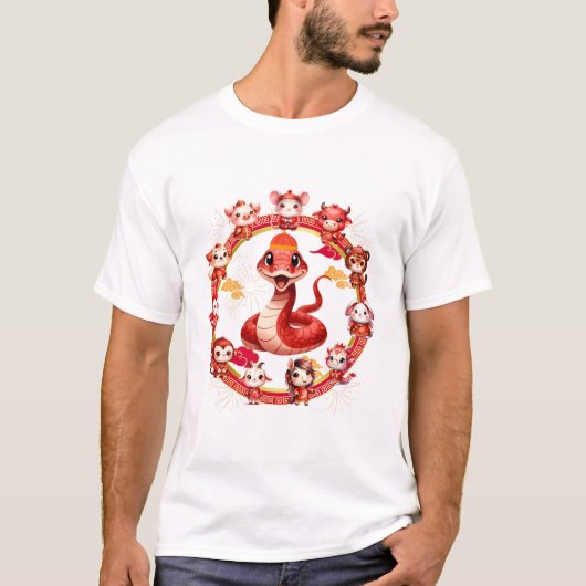 Chinesisches Lunar-Neujahrsschlangen-Design 2 T-Shirt (Vorderseite)