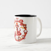 Chinesisches Lunar-Neujahrsschlangen-Design 2 Zweifarbige Tasse (VorderseiteRechts)