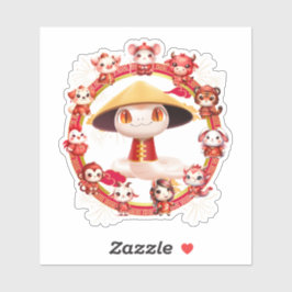 Chinesisches Lunar-Neujahrsschlangen-Design 3 Aufkleber