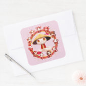 Chinesisches Lunar-Neujahrsschlangen-Design 3 Quadratischer Aufkleber (Umschlag)