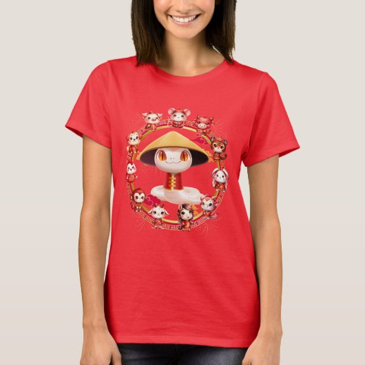 Chinesisches Lunar-Neujahrsschlangen-Design 3 T-Shirt (Vorderseite)