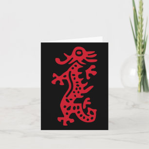 Chinesisches Mah-Jongg-Rot-Drache-Kachel-Mahjong-K Karte