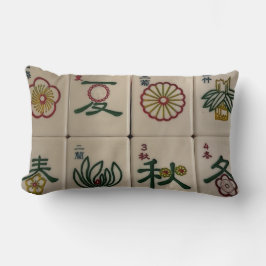 Chinesisches Mahjong-Blumenfliesen-Kissen Lendenkissen