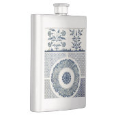 Chinesisches Medaillon: Indigoblaue Chinoiserie Flachmann (Rechts)