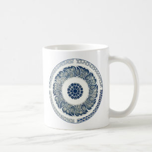 Chinesisches Medaillon: Indigoblaue Chinoiserie Kaffeetasse