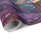 Chinesisches metallizernblaues Blume-Geschenkpapie Geschenkpapier (Rolleneckpunkt)