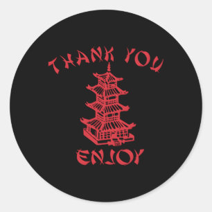 chinesisches Mitbringungskost - Danke, dass Sie as Runder Aufkleber