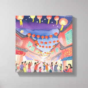 Chinesisches Mittagsfest Celebration Watercolor Leinwanddruck