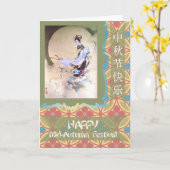 Chinesisches Mittler-Herbst Festival, Mond-Göttin Karte (Gelbe Blume)