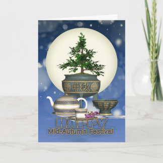 Chinesisches Mondfest Mitte des Herbstes mit Tee u Karte