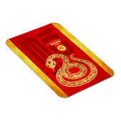 Chinesisches Mondneubitar 2025 - Snake Red Gold VM Magnet (Rechte Seite)
