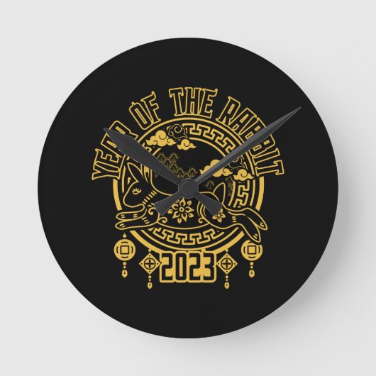 Chinesisches Mondneubjahr Runde Wanduhr (Vorderseite)