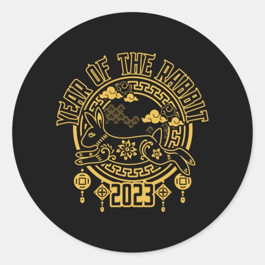 Chinesisches Mondneubjahr Runder Aufkleber (Vorderseite)