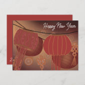 Chinesisches Mondneujahr 2024 Feiertagspostkarte (Vorne/Hinten)