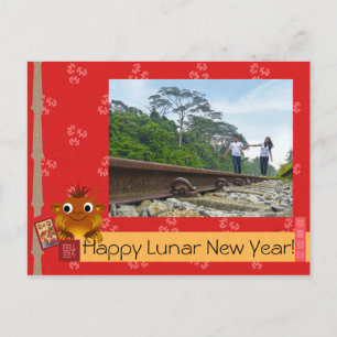 Chinesisches Mondneujahr (Affe) Feiertagspostkarte