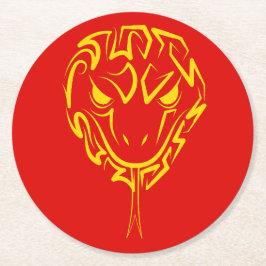 Chinesisches Mondneujahr der Schlange 2025 4723 Ho Runder Pappuntersetzer