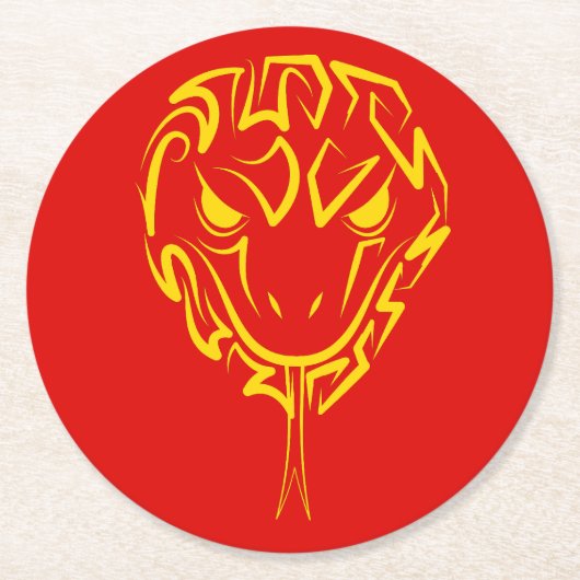 Chinesisches Mondneujahr der Schlange 2025 4723 Ho Runder Pappuntersetzer (Vorderseite)