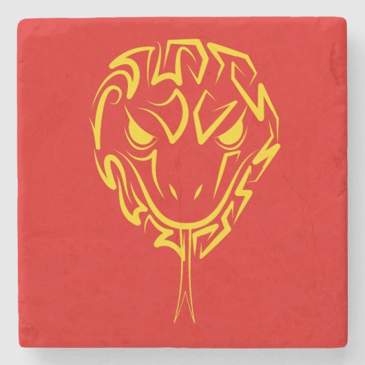 Chinesisches Mondneujahr der Schlange 2025 4723 Ho Steinuntersetzer (Vorderseite)