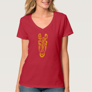 Chinesisches Mondneujahr des Pferdes 2026 4724 Feu T-Shirt