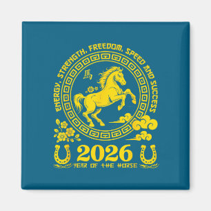 Chinesisches Mondneujahr des Pferdes 2026 Magnet