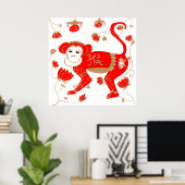 Chinesisches Monkey Astrologie Poster (Heimbüro)