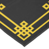 Chinesisches Motif-Muster Gold auf schwarz Tischdecke (Schrägansicht)
