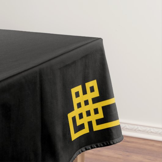 Chinesisches Motif-Muster Gold auf schwarz Tischdecke (Beispiel)