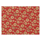 Chinesisches Münzen-Muster-Gold auf Rot Tischdecke (Vorderseite (Horizontal))