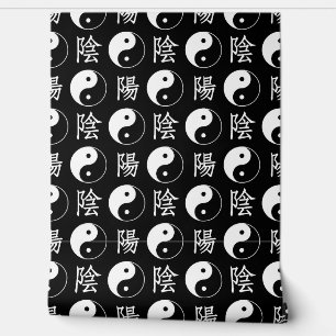 Chinesisches Muster-Decke mit schwarzem Yinyang-Sy Tapete