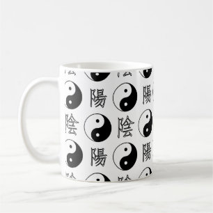 Chinesisches Muster des weißen Yinyang-Symbols Kaffeetasse