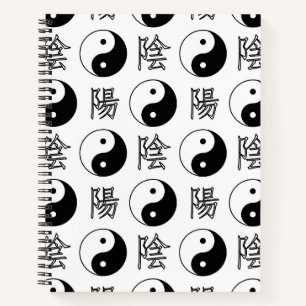Chinesisches Muster des weißen Yinyang-Symbols Notizblock