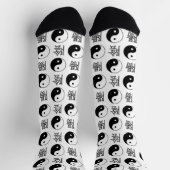 Chinesisches Muster des weißen Yinyang-Symbols Socken (Oben)