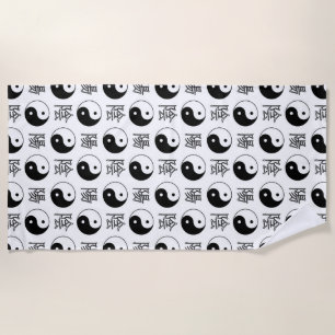 Chinesisches Muster des weißen Yinyang-Symbols Strandtuch