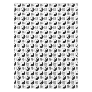 Chinesisches Muster des weißen Yinyang-Symbols Tischdecke