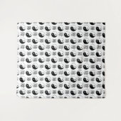 Chinesisches Muster des weißen Yinyang-Symbols Wandteppich (Vorderseite (Horizontal))