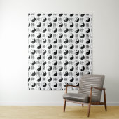 Chinesisches Muster des weißen Yinyang-Symbols Wandteppich (Beispiel)