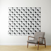 Chinesisches Muster des weißen Yinyang-Symbols Wandteppich (Beispiel (Horizontal))