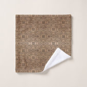 Chinesisches Muster Doppelglückssymbol auf Holz Badhandtuch Set (Waschlappen)