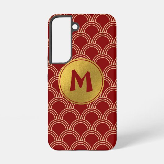 Chinesisches Muster-Monogramm mit traditionellem R Samsung Galaxy Hülle (Rückseite)