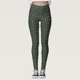 Chinesisches Muster, orangefarbene kubische Kubikf Leggings