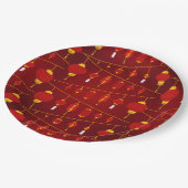 Chinesisches Muster Pappteller (Schrägansicht)