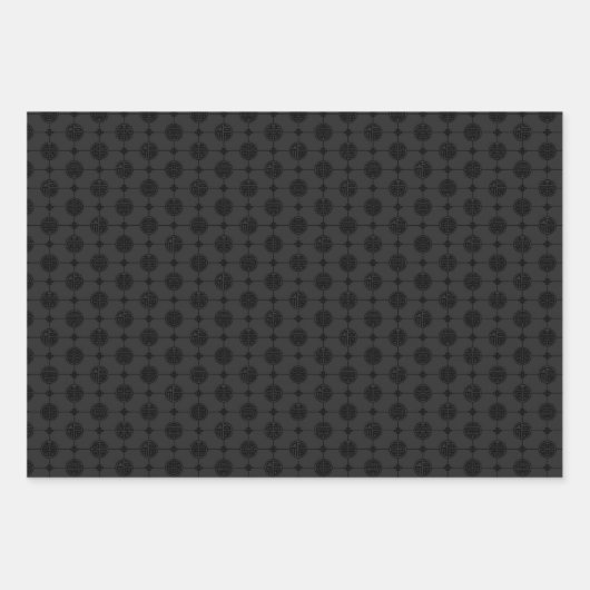 Chinesisches Muster Schwarz Geschenkpapier Set (Vorderseite 2)