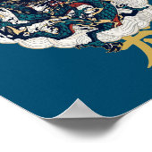 Chinesisches mythisches Tier Qinglong Azure Dragon Poster (Ecke)