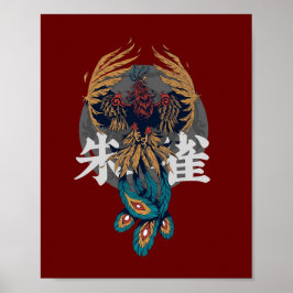 Chinesisches mythisches Tier Zhuque Vermilion Bird Poster