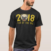 Chinesisches neues Jahr 2018 Jahr des HundeMops T-Shirt (Vorderseite)