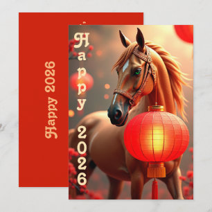 Chinesisches neues Jahr 2026 Feiertagskarte