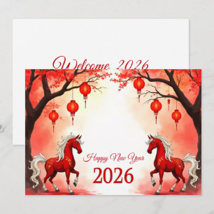 Chinesisches neues Jahr 2026 Feiertagskarte
