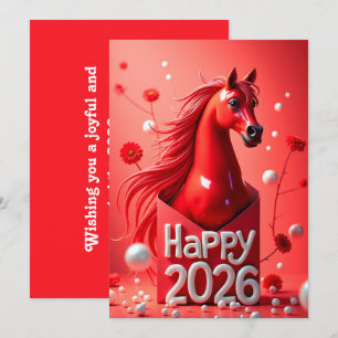 Chinesisches neues Jahr 2026 Feiertagskarte